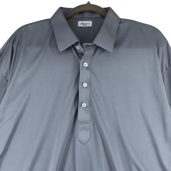 Collars & Co Mens Size 2X Polo Shirt Dress Collar Short Sleeve Polyester Grey - Picture 2 of 16